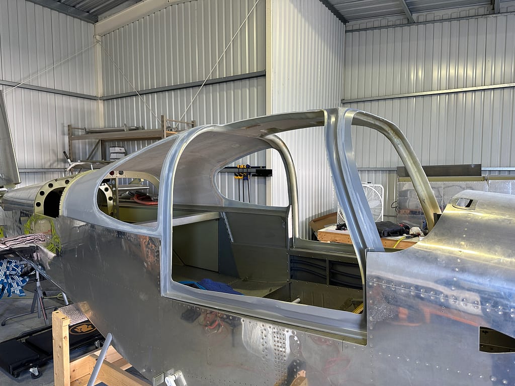 Cabin top resting on the fuselage