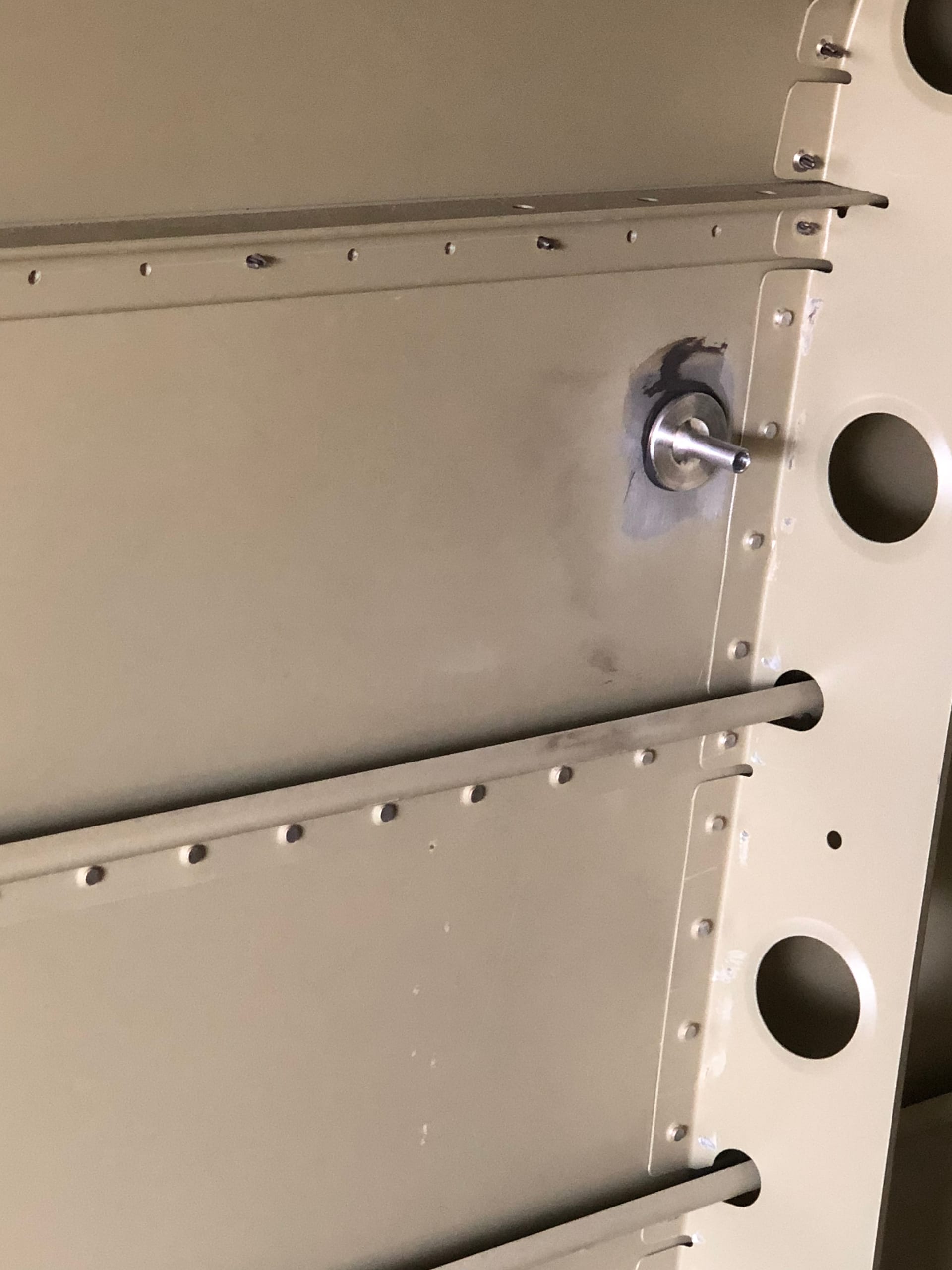 The interior side of the static port attached to the tailcone.