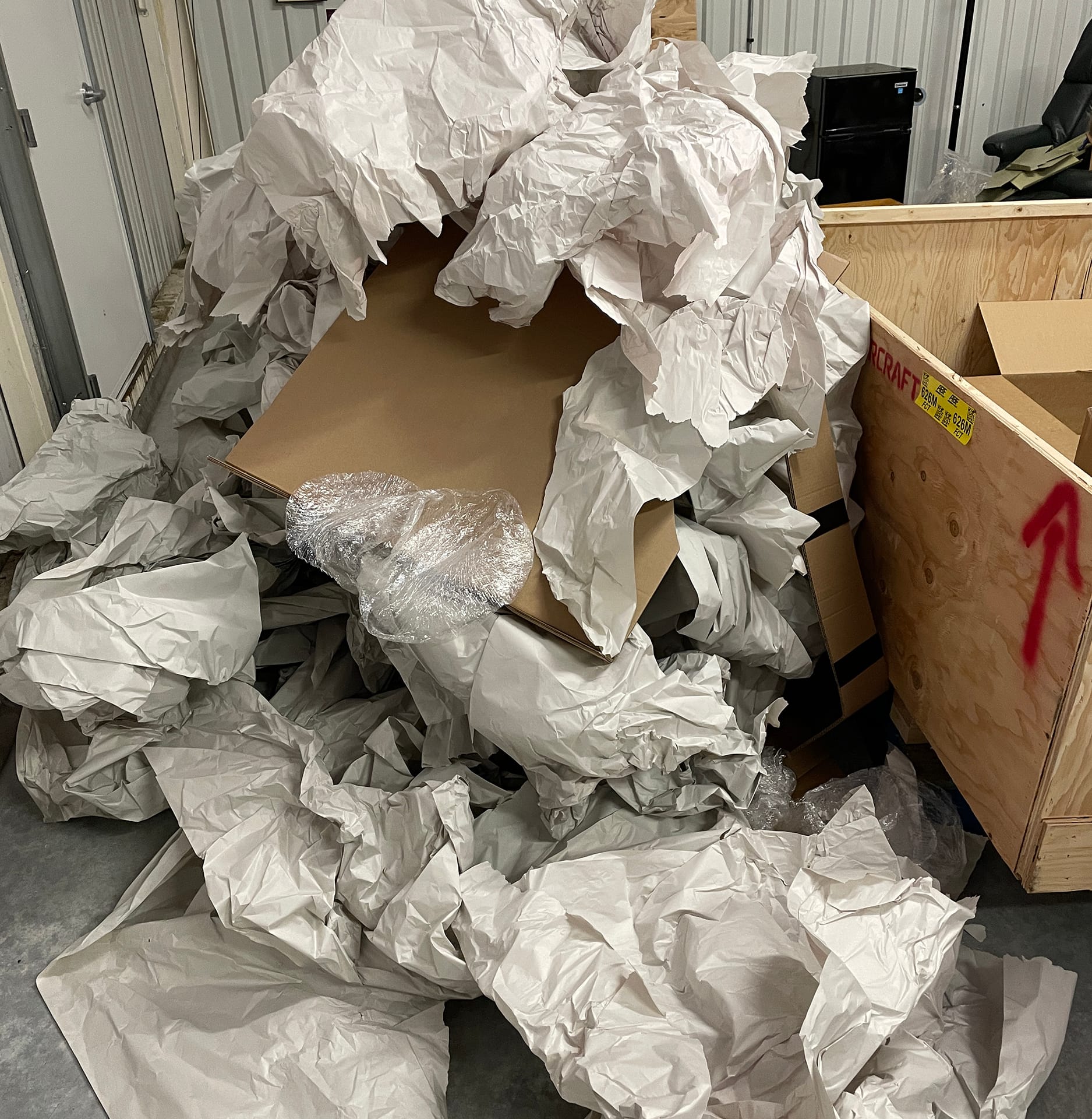 Pile of packing materials